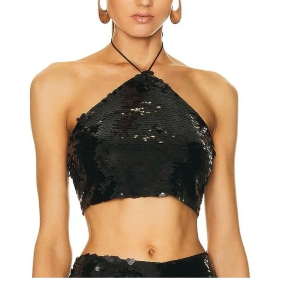 House of Harlow 1960 Tops - House of Harlow 1960 Black Sequin Tank Top M NWT